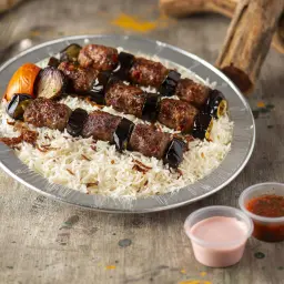 كباب باذنجان مع أرز